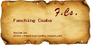 Fasching Csaba névjegykártya