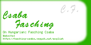 csaba fasching business card